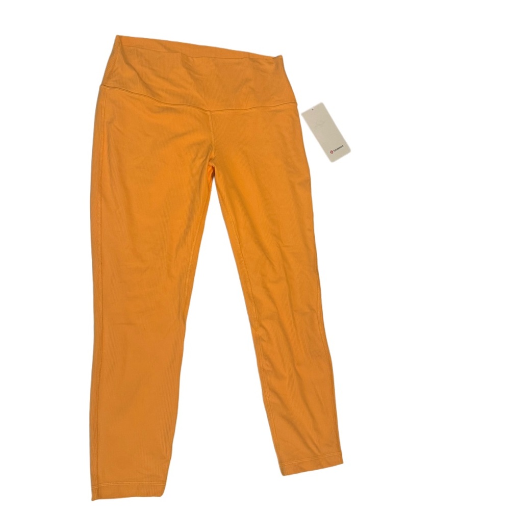 New Lululemon Align high rise ribbed pant 25” Mango Dream. Orange. Size 12 - Picture 8 of 17